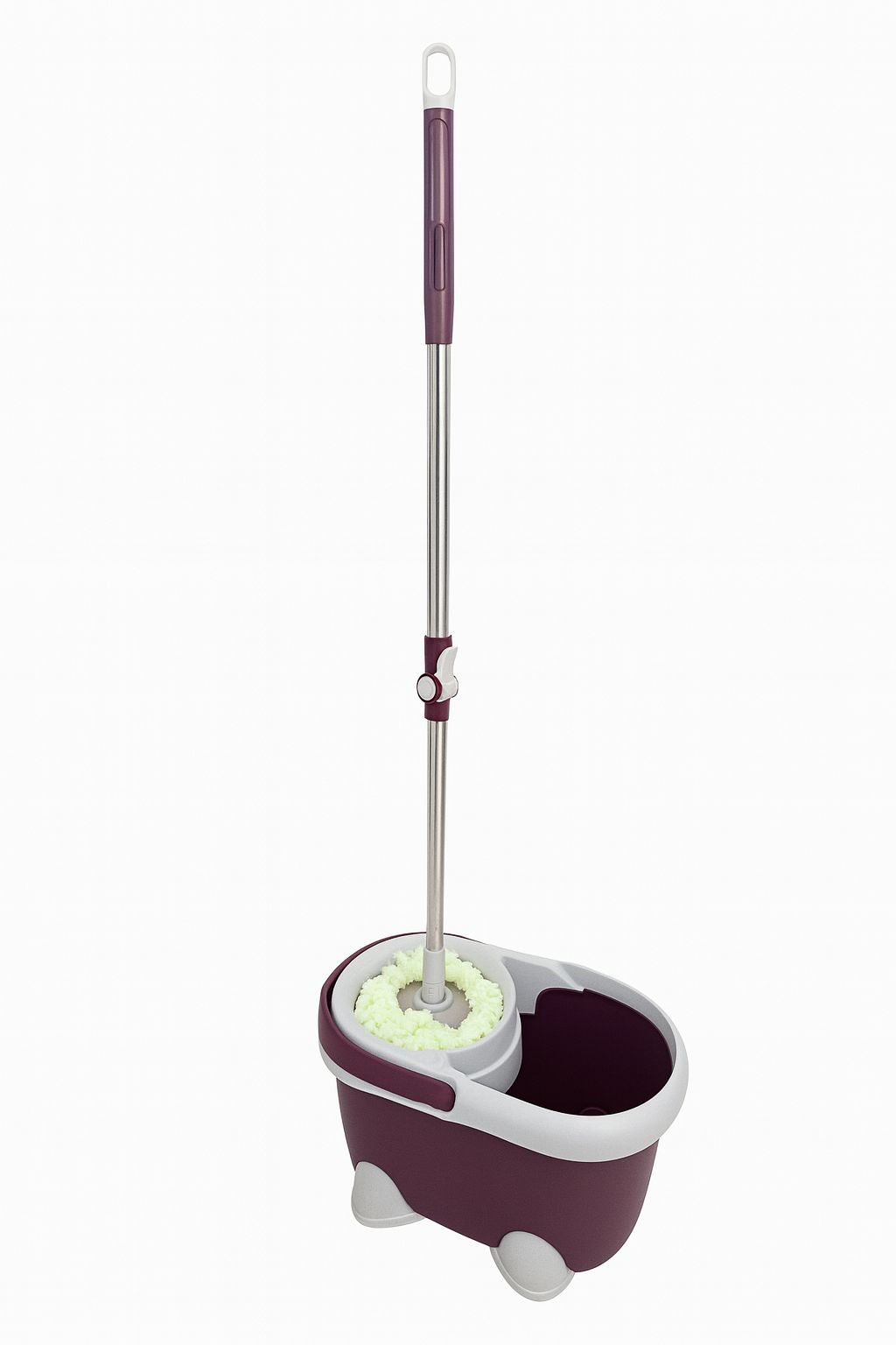 Set mop rotativ cu găleată și sistem de stoarcere 360°, cu coadă din inox reglabilă – curățare eficientă pentru toate tipurile de pardoseli