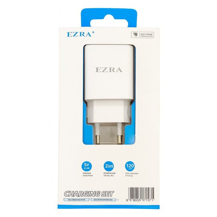 Incarcator Universal cu Adaptor + Cablu USB - Compatibil Android/iPhone, Alb, Fast Charge