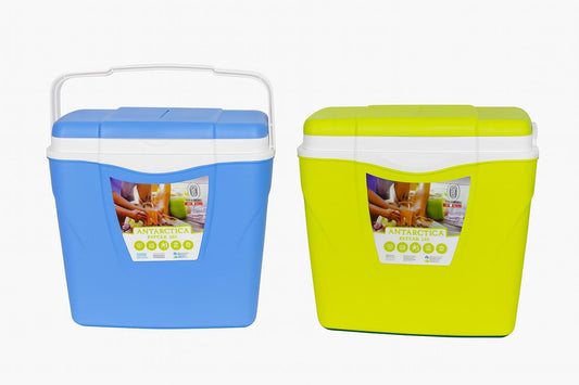 Lada Frigorifica Antarctica Portabila 24L, Albastra/Verde – Izolare Termica Avansata, Usor de Transportat, Ideala pentru Camping, Drumetii, Picnic, Plaja, Concediu sau Calatorii cu Masina