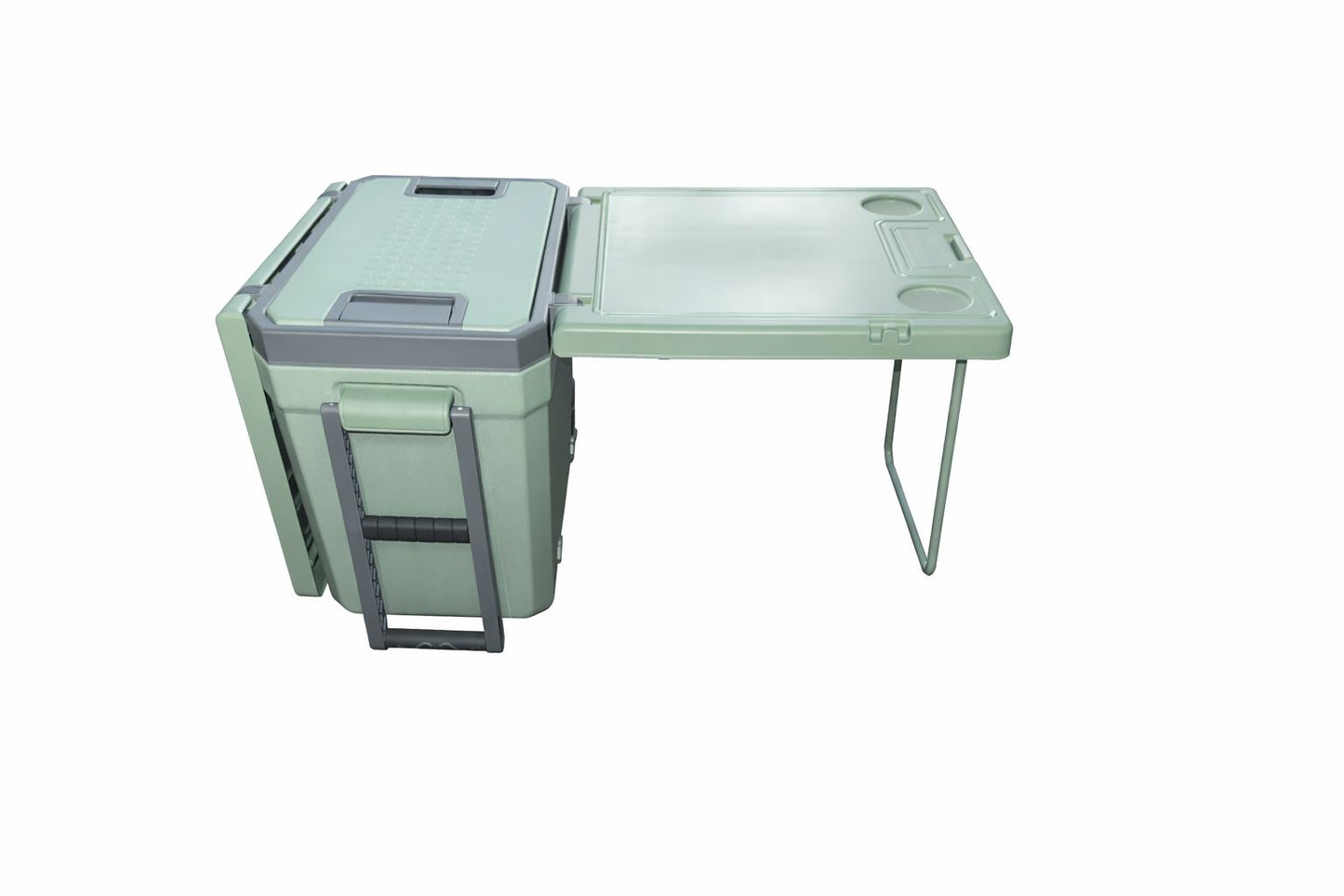 Ladă frigorifică camping cu roți și masă pliabilă – Multifuncțională pentru outdoor,transport ușor și spațiu de lucru