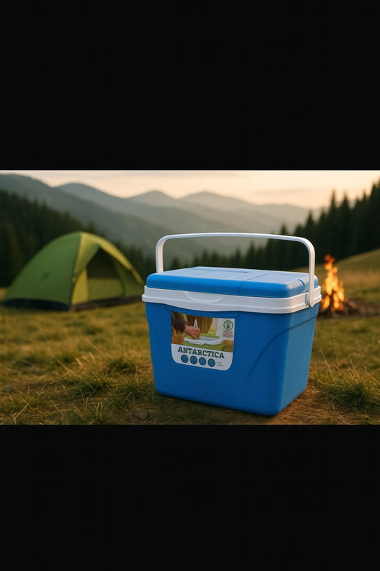 Lada Frigorifica Antarctica Portabila 24L, Albastra/Verde – Izolare Termica Avansata, Usor de Transportat, Ideala pentru Camping, Drumetii, Picnic, Plaja, Concediu sau Calatorii cu Masina
