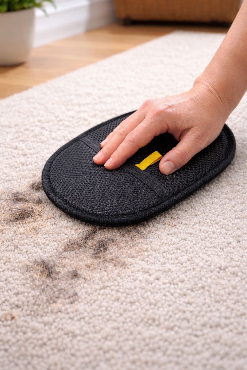 Mănușă pentru îndepărtat păr de animale – Reutilizabilă, eficientă pe covoare și tapițerii