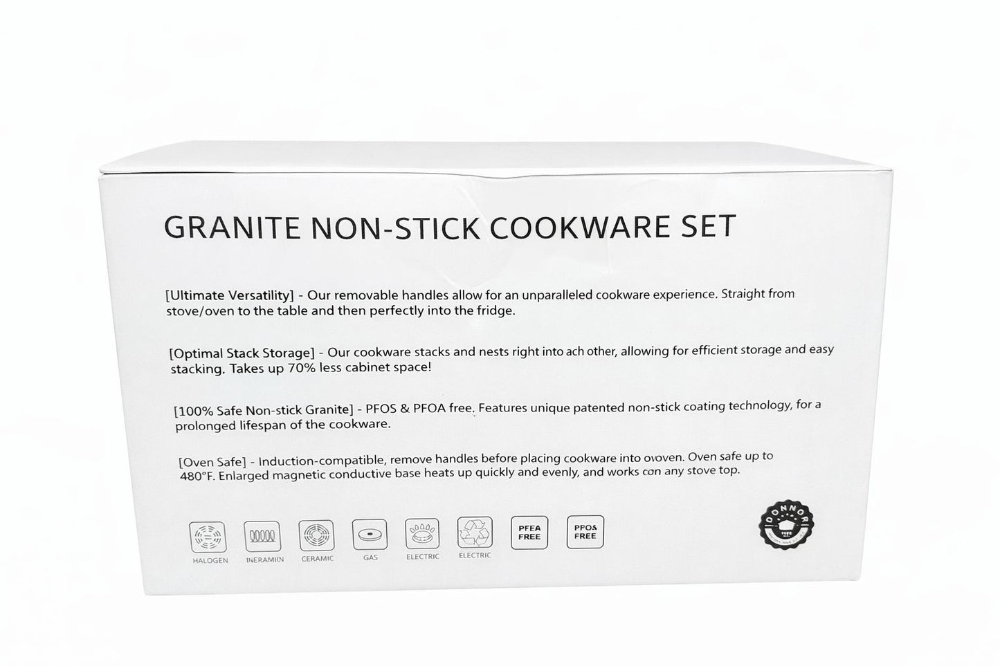 Set oale și tigăi granit antiaderent 17 piese – Mâner detașabil, compatibil toate plitele