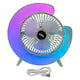 Ventilator Portabil cu LED RGB, 3 trepte viteza, Alimentare USB - Design Modern, Reglaj 180, 5 moduri lumina colorata, perfect pentru masina, birou, camping, silentios si compact - ideal pentru somn