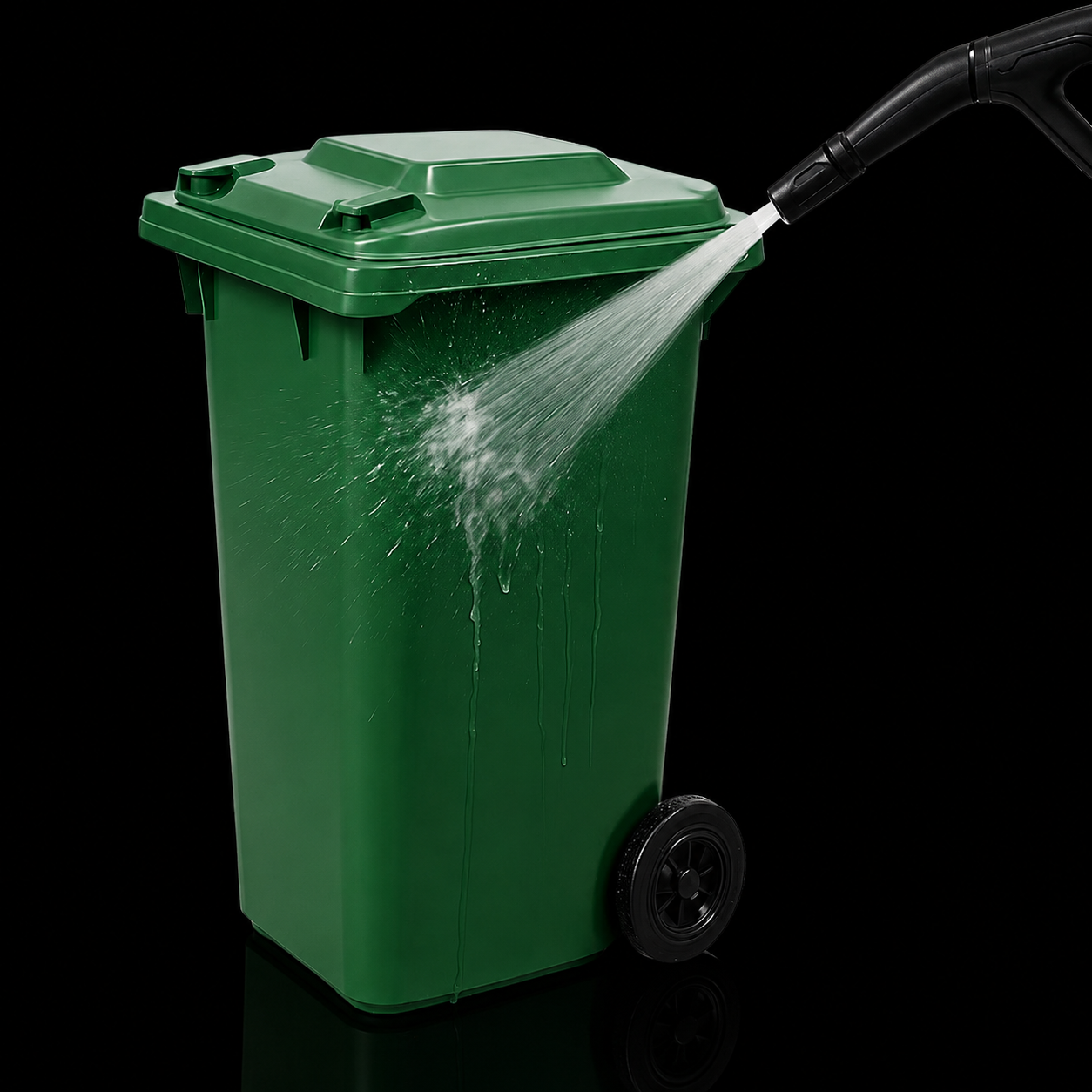 Pubela Gunoi 120L, cu Capac si Roti rezistente, Plastic HDPE Rezistent, Verde, Colectare Deseuri, Usor De Curatat, Sistem Euro, Rezistenta UV si Inghet