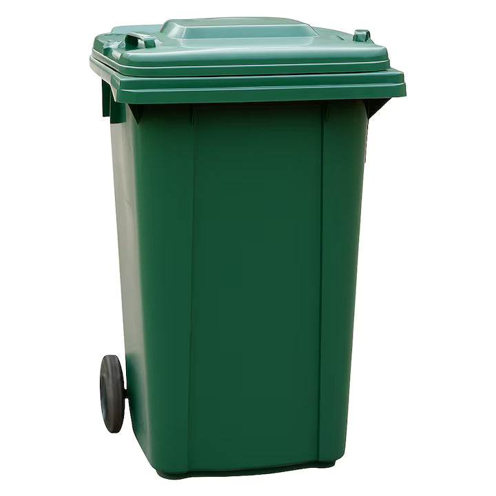 Pubela Gunoi 240L, cu Capac si Roti rezistente, Plastic HDPE Rezistent, Verde, Colectare Deseuri, Usor De Curatat, Sistem Euro, Rezistenta UV si Inghet