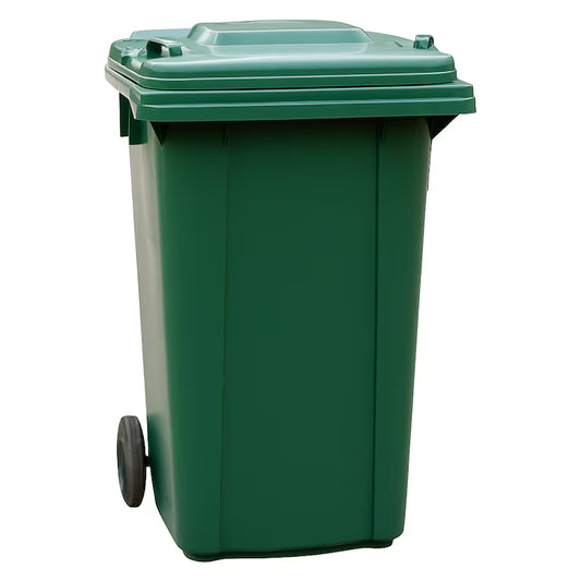 Pubela Gunoi 240L, cu Capac si Roti rezistente, Plastic HDPE Rezistent, Verde, Colectare Deseuri, Usor De Curatat, Sistem Euro, Rezistenta UV si Inghet